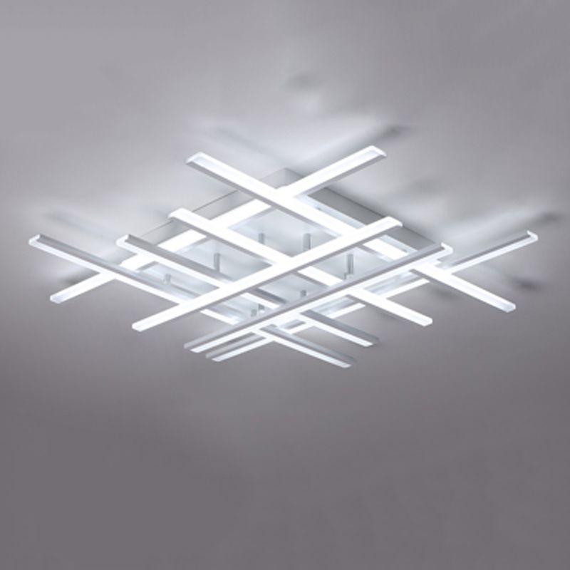 Plafonnier LED en forme de ligne, montage encastré en fer moderne pour chambre à coucher et salon
