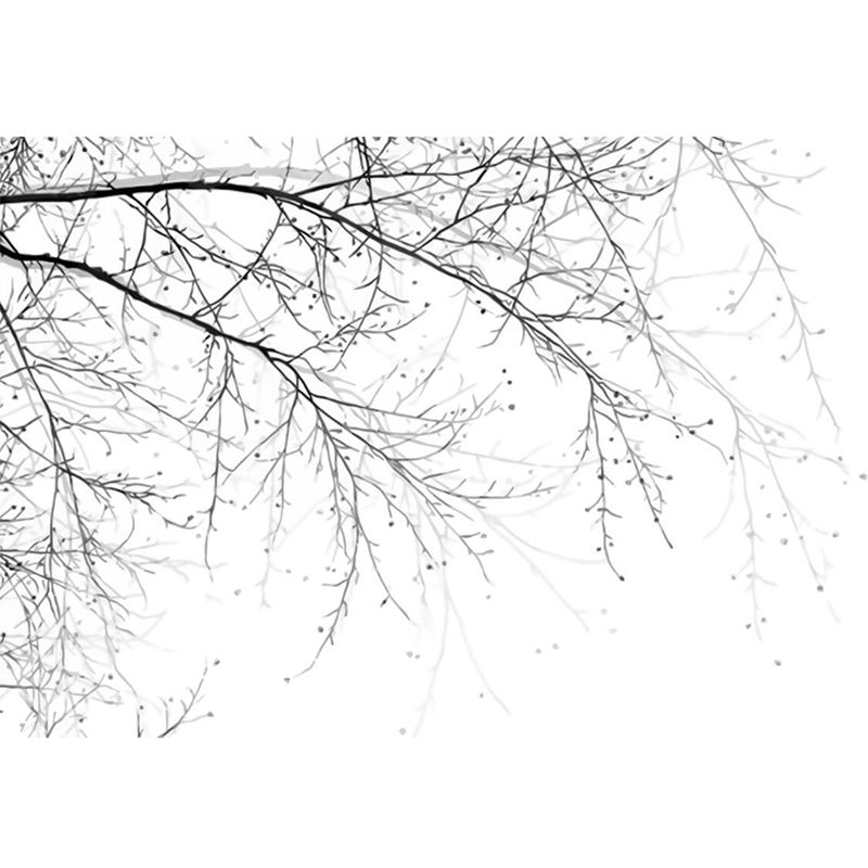 Naked Tree Close-Up Mural Contemporary Water Resistant Bedroom Wall Decor, Custom Size