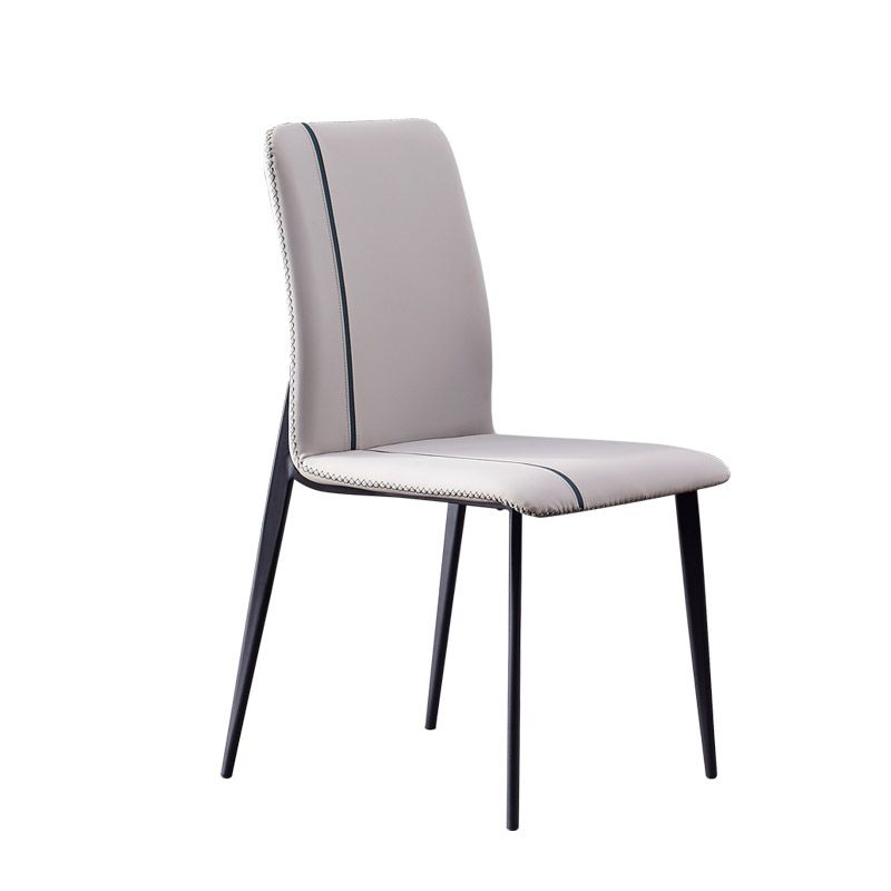 Silla Parsons de comedor de metal contemporáneo sin brazos para uso en restaurantes (juego de 2)