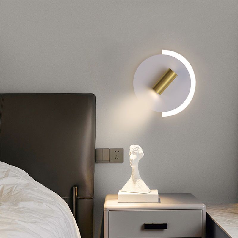Modern Rotatable Sconce Light Metal 2 Light Wall Lamp in White