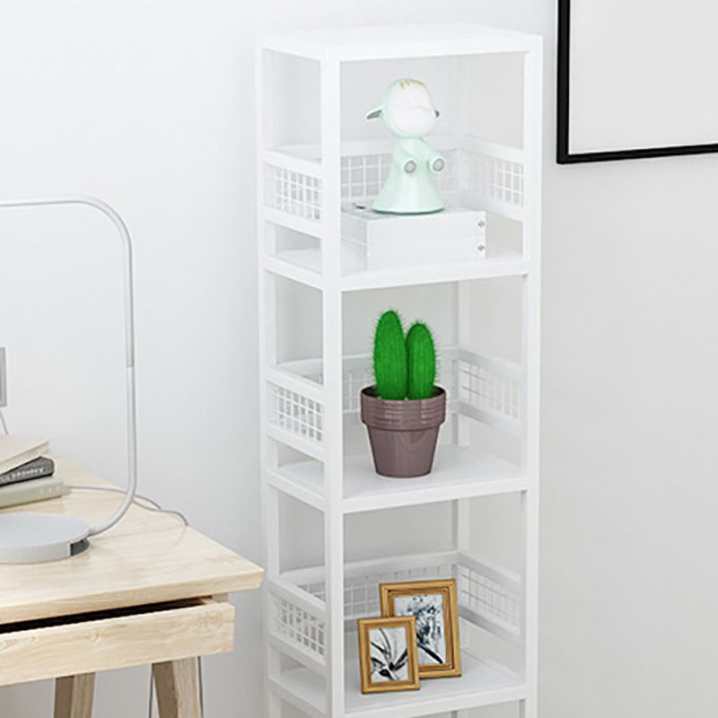 Modern Open Back Bookshelf Metal Shelf Bookcase for Living Room
