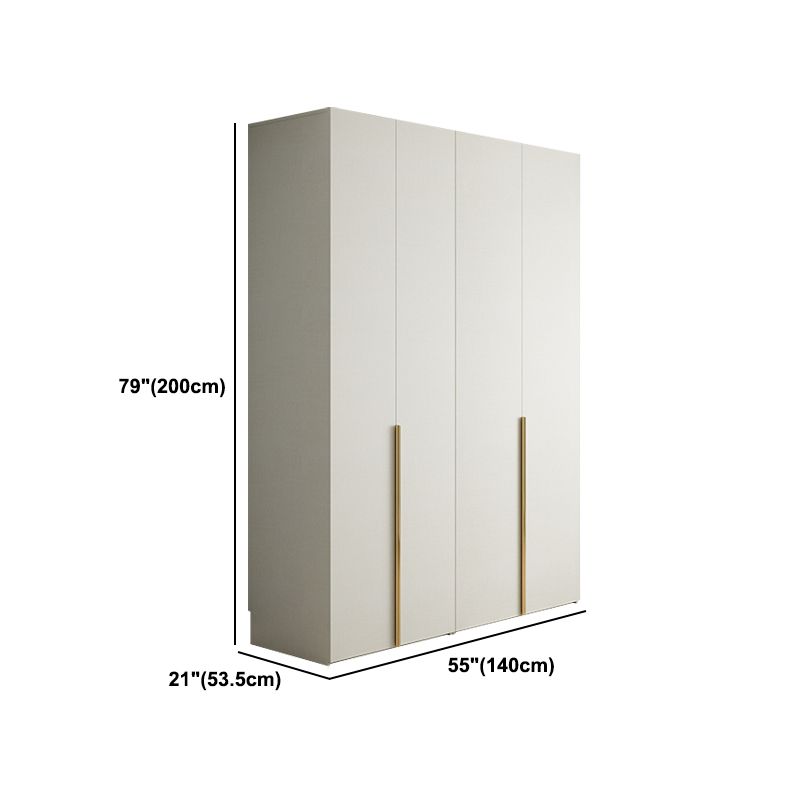 Engineered Wood Wardrobe Armoire Modern White Wardrobe for Bedroom