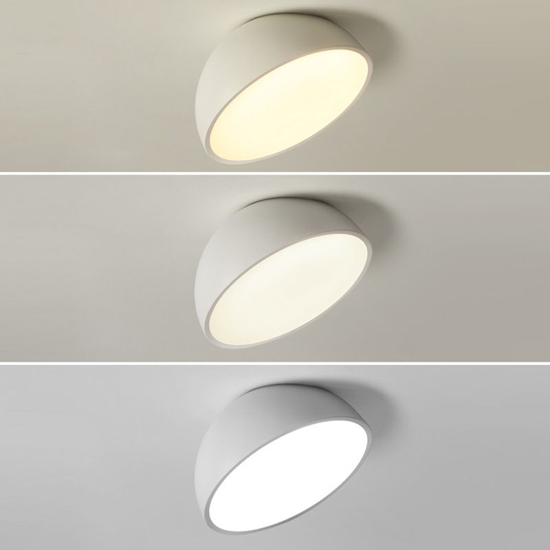 Moderne minimalistische LED-plafondlamp aluminium halfrond inbouw met acryl kap