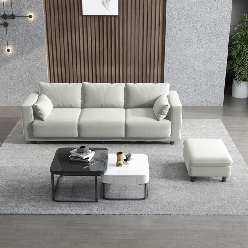 Linen Square Arm Modern Sofa with Slipcovered for Living Room and Apartment