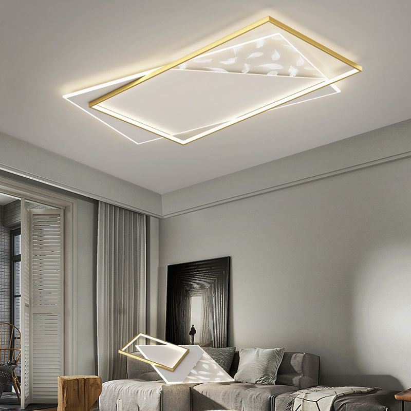 Vierkante LED-inbouwlamp Feather Pattern Simplicity-plafondlamp voor slaapkamer