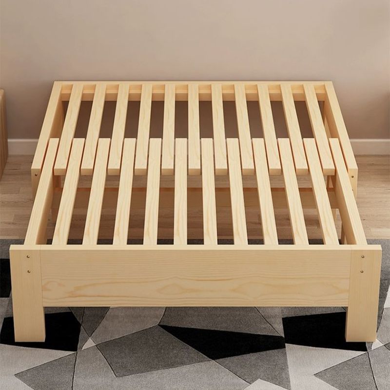 Scandinavian Styled Natural Platform Bed Solid Wood Kid Bed