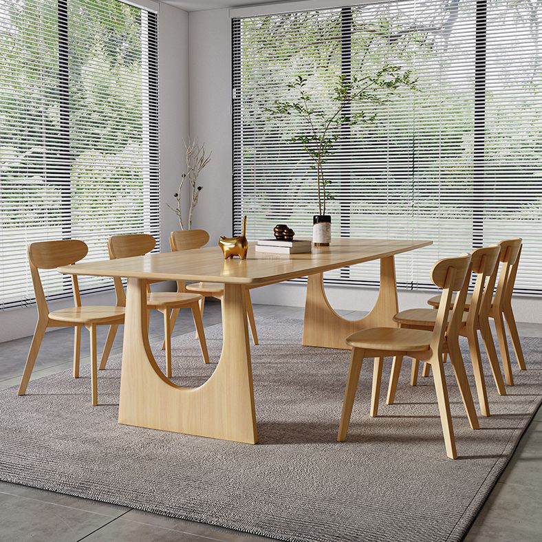 Modern 1/7 Pieces Dining Set Rectangle Pine Wood Dining Table for Dining Room