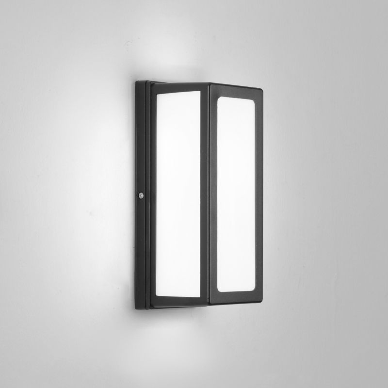 Moderner Stil rechteckiger Wandlampe Leuchte Metall 1 Lichtwandmontierte Beleuchtung in Schwarz