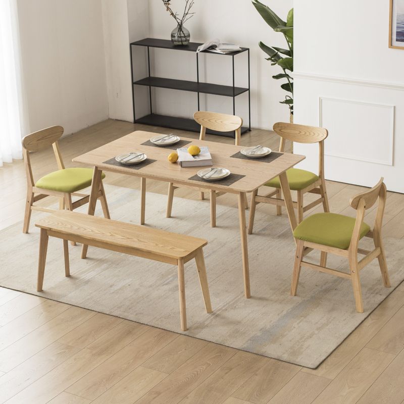 Wood Scandinavian Dining Chair Open Back Armless Dining Chairs for Home Use
