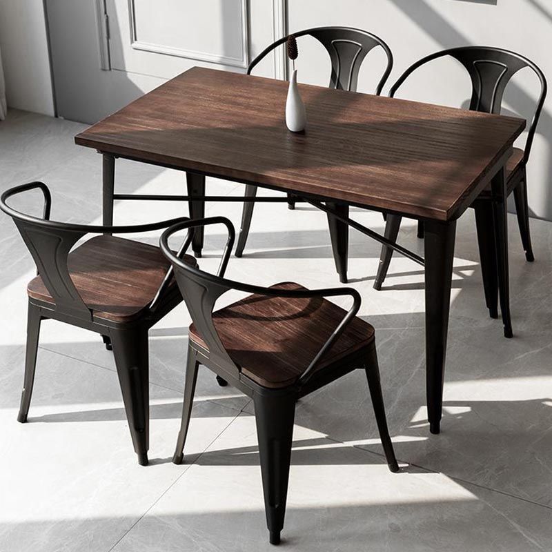 Industrial 1/4/5 Pieces Dining Set Wood Dining Table for Indoor