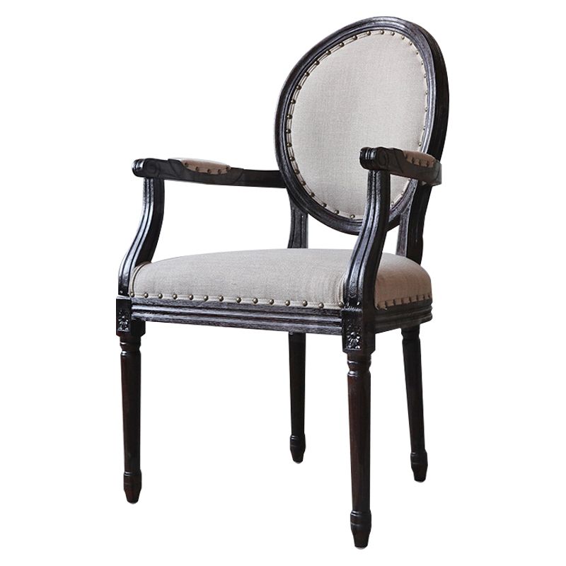Ensemble de Table à manger en tissu de ferme, chaise d'appoint à dossier King Louis de 38 pouces de hauteur avec base en bois pour Restaurant