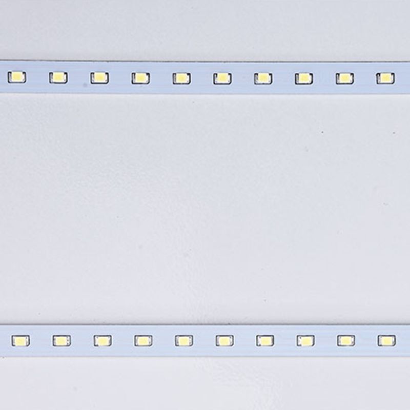 Rectangular Wood Flush Mount 1-Light Modern Ceiling Light Fixture for Office