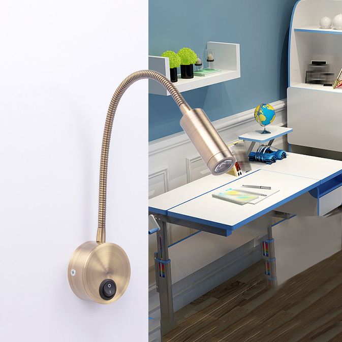 1 Light Cylinder Wall Lighting Fixtures Modern Style Metal Wall Mounted Reading Lights