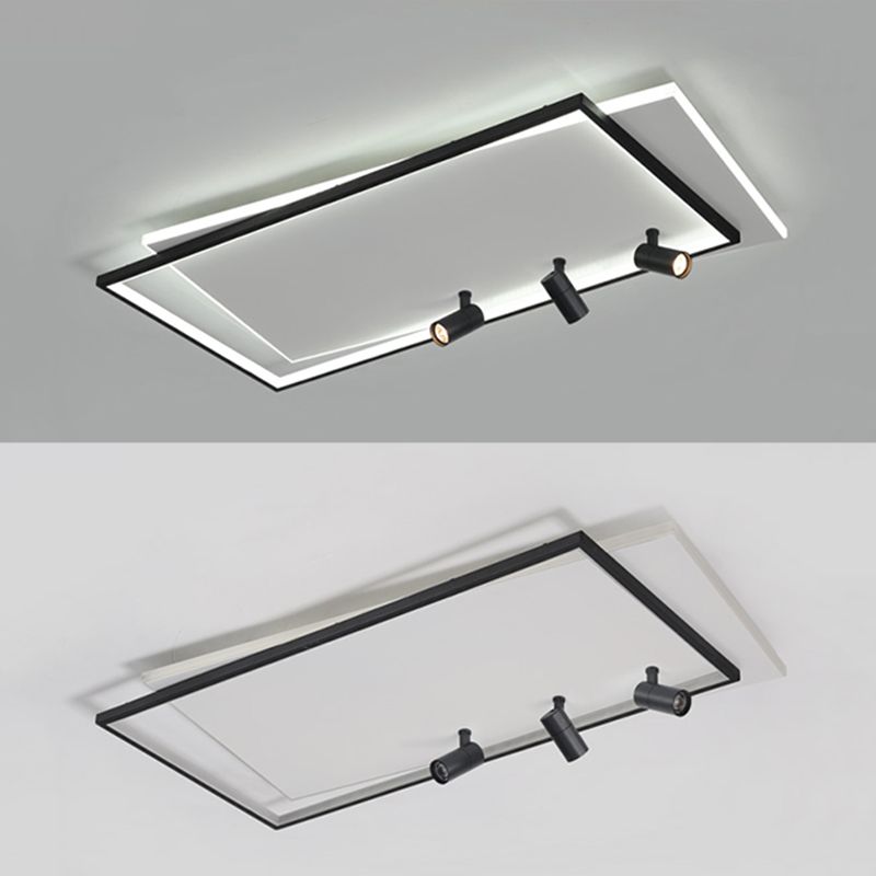 Ultra-dunne Flush Plafond Verlichting Nieuwe Moderne Metal Flush Mount in zwart voor de woonkamer