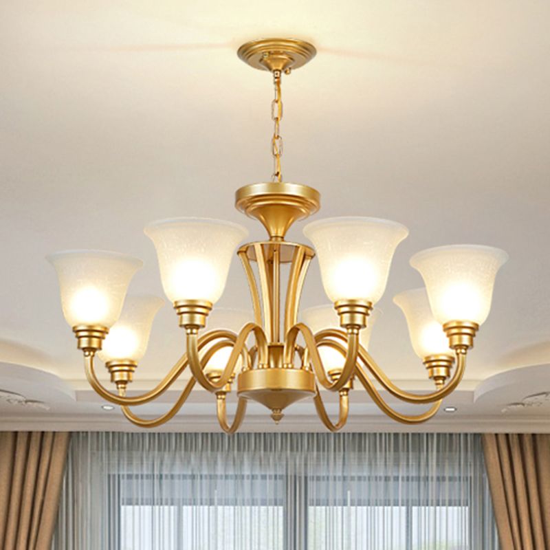 Handblown Glass Bell Suspension Light Rustic Living Room Chandelier Light Fixture