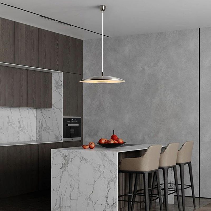 Disc Metal LED Hanging Pendant Light Minimalist Style Ceiling Pendant Light
