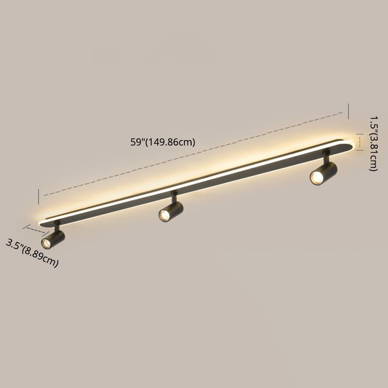 Zeitgenössische LED-Deckenleuchte, lineare Deckenleuchte mit Metallschirm