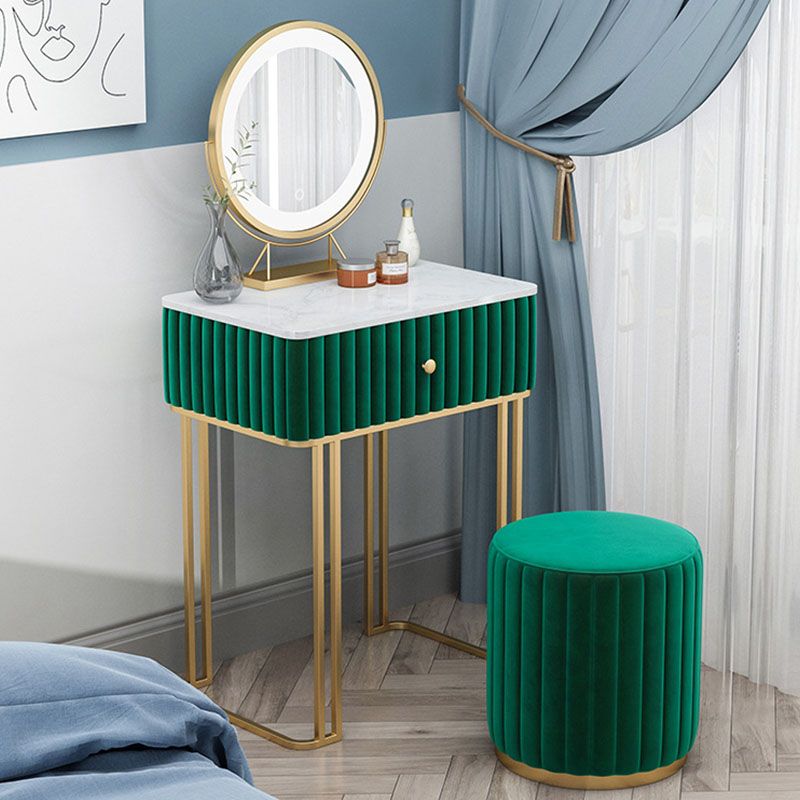 Contemporary Makeup Counter 1 Drawer Slate Top Dressing Table