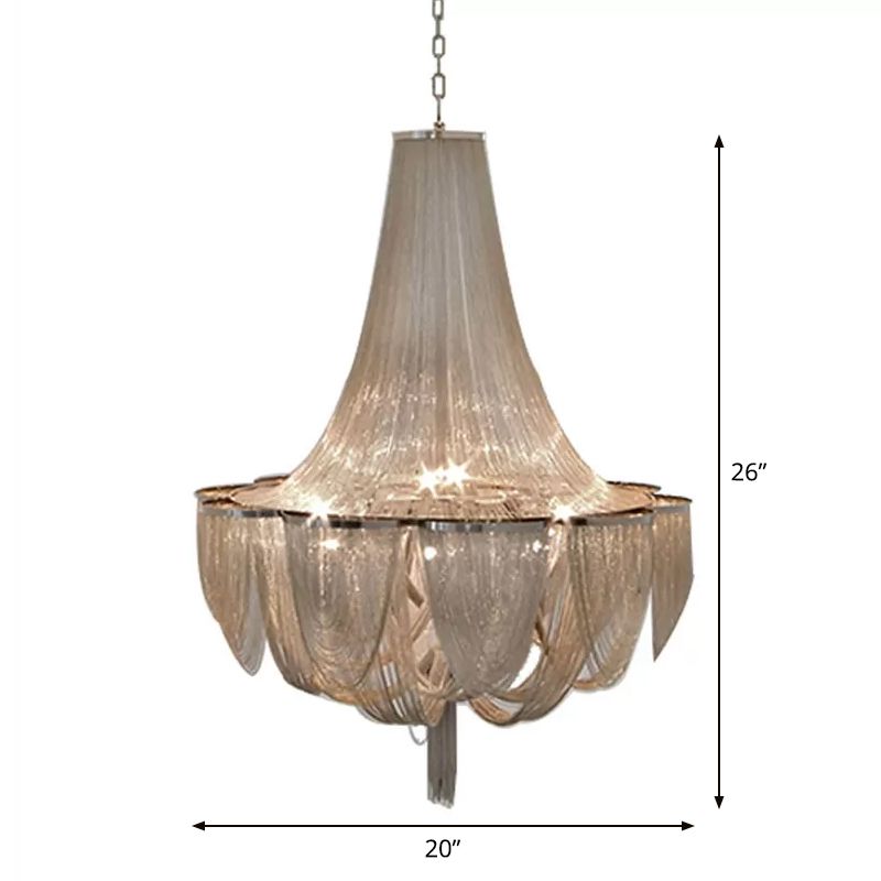 Draping Chandelier Light Fixture Modern Aluminum Living Room LED Pendant Lighting Fixture