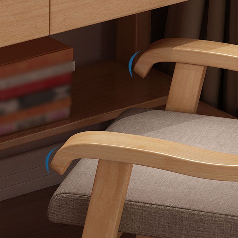 Contemporary Style Dining Wooden Chair Kitchen Open Back Arm Dining Chairs