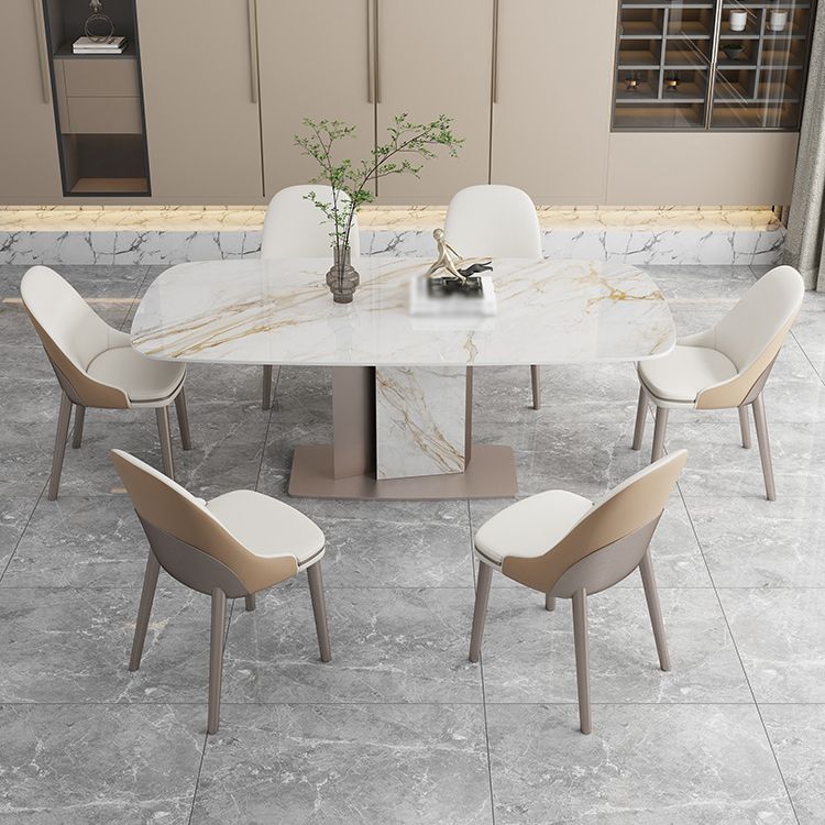 Luxury Sintered Stone Top Dining Set 1/2/5/6/7 Pieces Rectangle Dining Table with Chairs