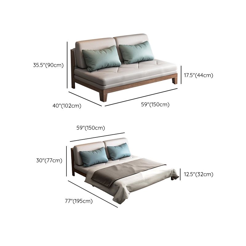 40.15" Wide Sofa Bed Faux leather Sleeper Sofa with Upholstered