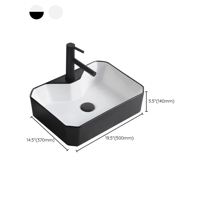 Modern Trough Bathroom Sink White and Black Trough Bathroom Sink