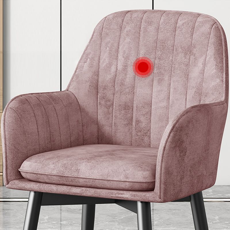 Glam Upholstered Arm Chair Velvet Parsons Dining Chair for Dining Room