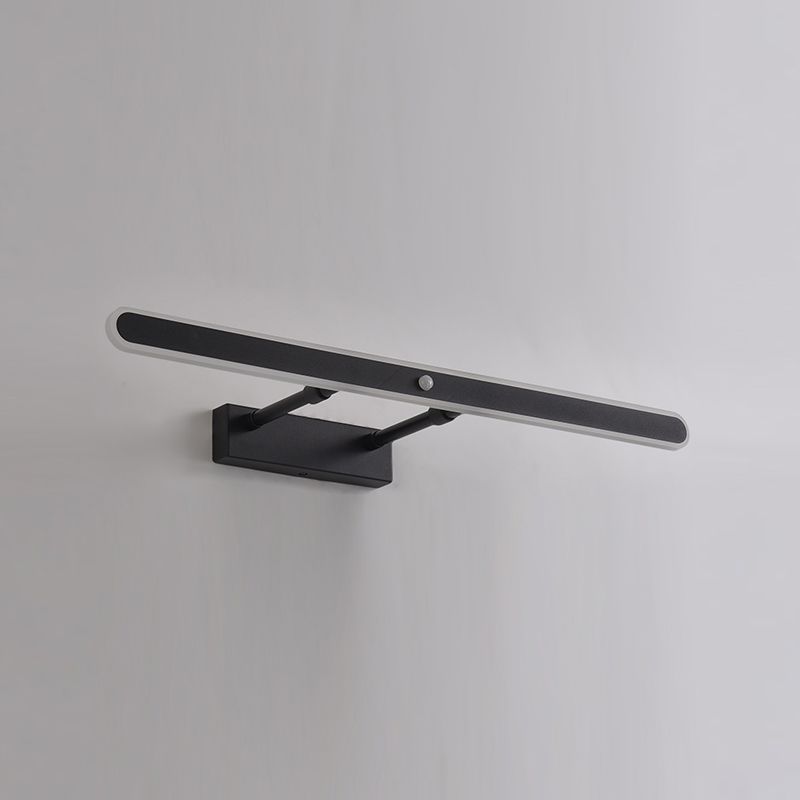 Modern Metal Vanity Light Black Straight LED Mirror Light for Bathroom
