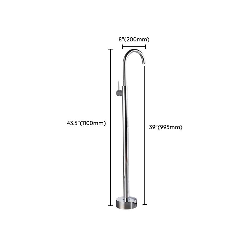 Floor Mounted Freestanding Tub Filler Single Handle Metal Freestanding Faucet