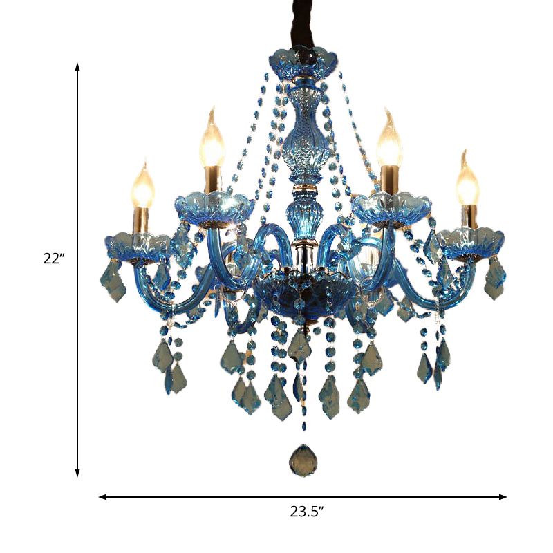 Candela/campana Crystal Crystal lampadario modernismo 6/18 lampadine blu luce sospesa con ombra/ombretta, 23,5 "/37,5"