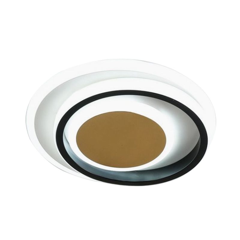 Square/Round Flushmount Lighting Modernism Acrylic White and Black LED Flush Lamp Fixture
