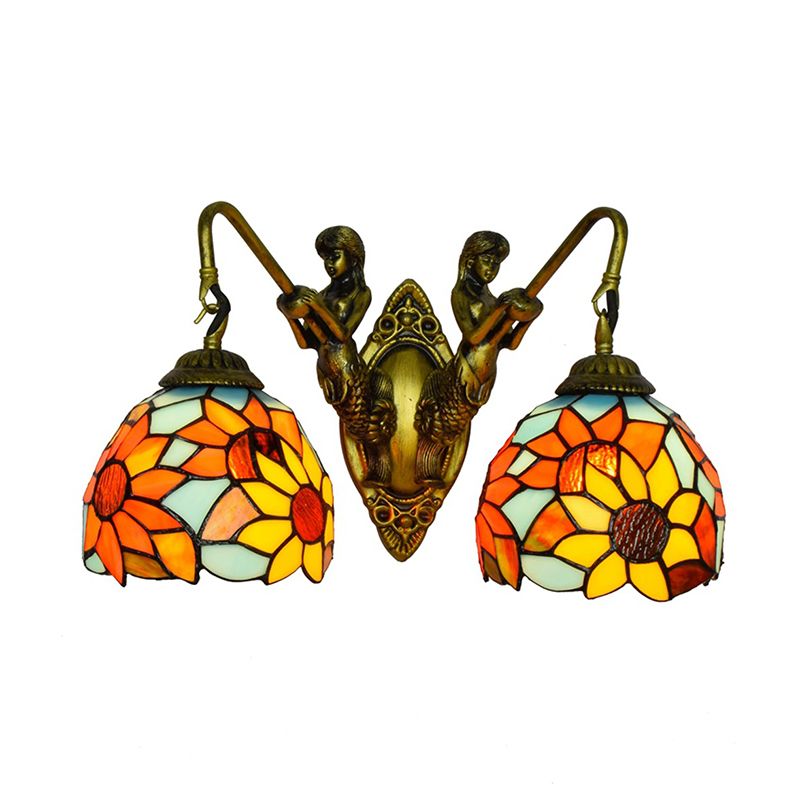 Tiffany Jar Vanity Light Fixtures Glass 2-Light Vanity Lighting