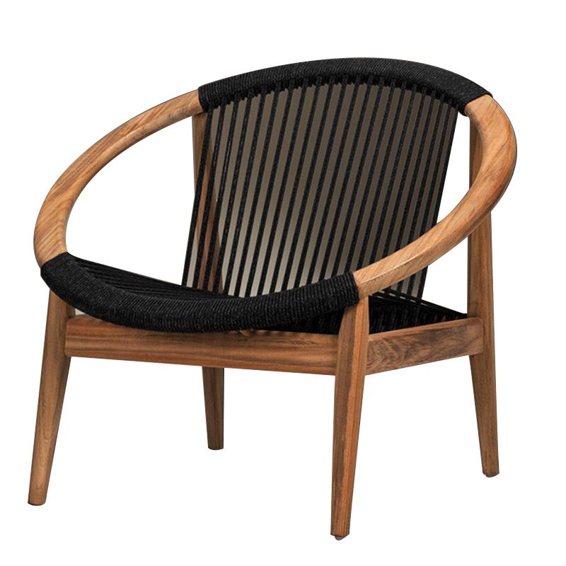 Contemporary Solid Wood Dining Armchair with Arm Patio Dining Chair
