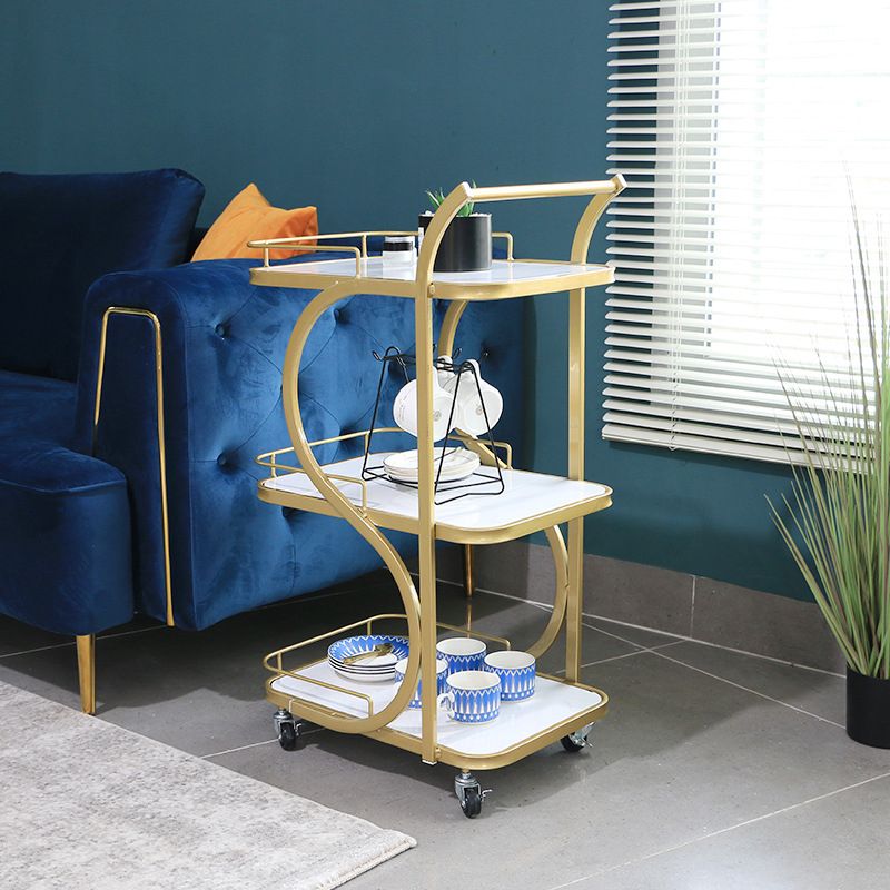 Contemporary Style Rolling Prep Table Stone Prep Table for Restaurant