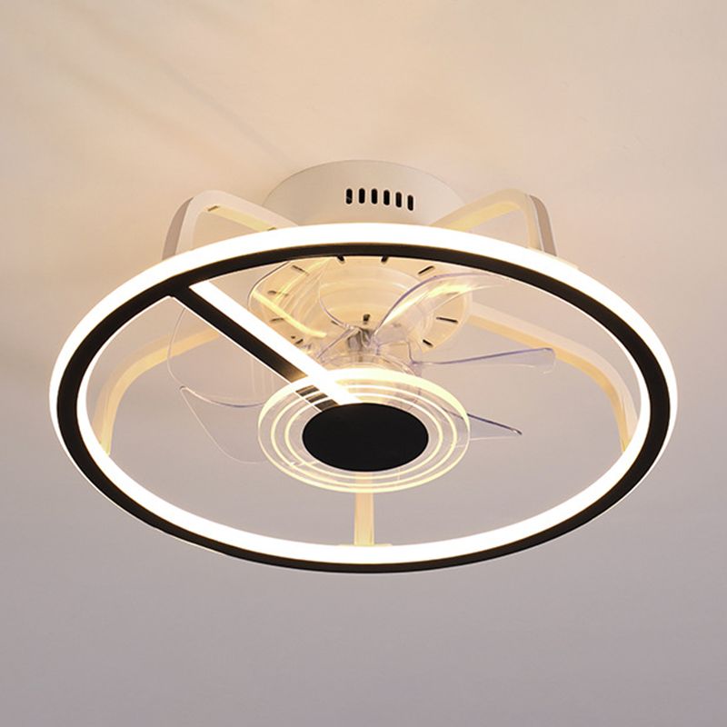 7-Blade Modernism Ceiling Fan Metallic Fan with Light for Living Room