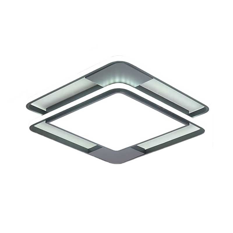 Rhombus/Rechteckig Acryl LED Flushmount Lighting Modern 16 "/19.5" /35.5 " Breites Schwarz-Weiß Flush Mount Halterung für Schlafzimmer
