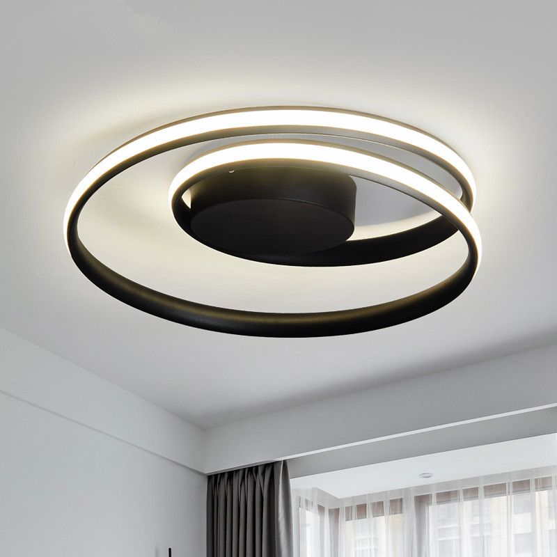 Moderne Minimalistische Indoor LED Plafondlamp Aluminium Lineaire Flush Mount met Silicone Shade