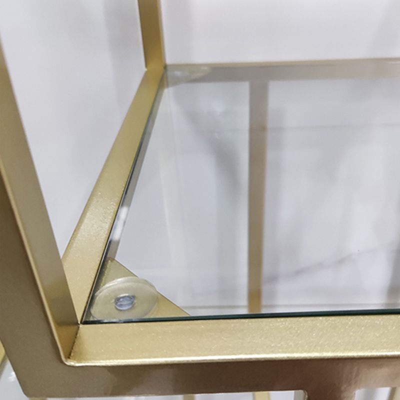 Gold and Black Vertical Shelf Bookcase Metal Home Open Book Shelf with Shelves