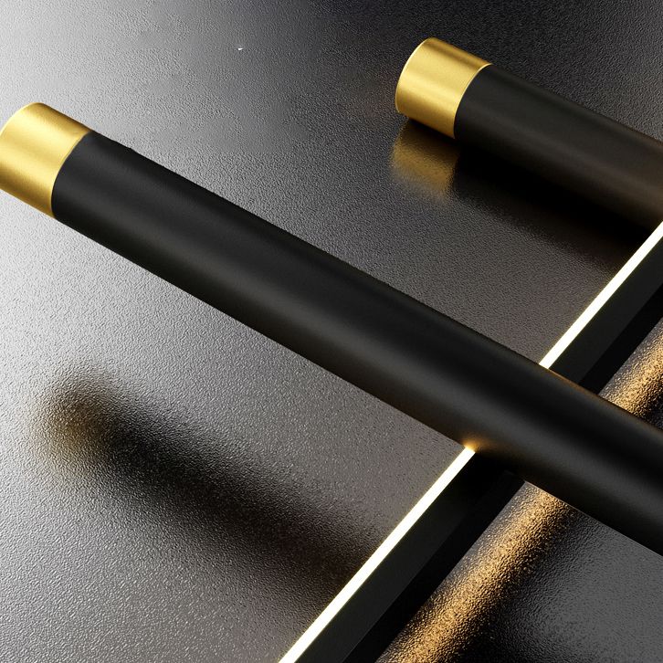 Zeitgenössische lineare Kronleuchterbeleuchtung Metall Island Deckenleuchte für Küche