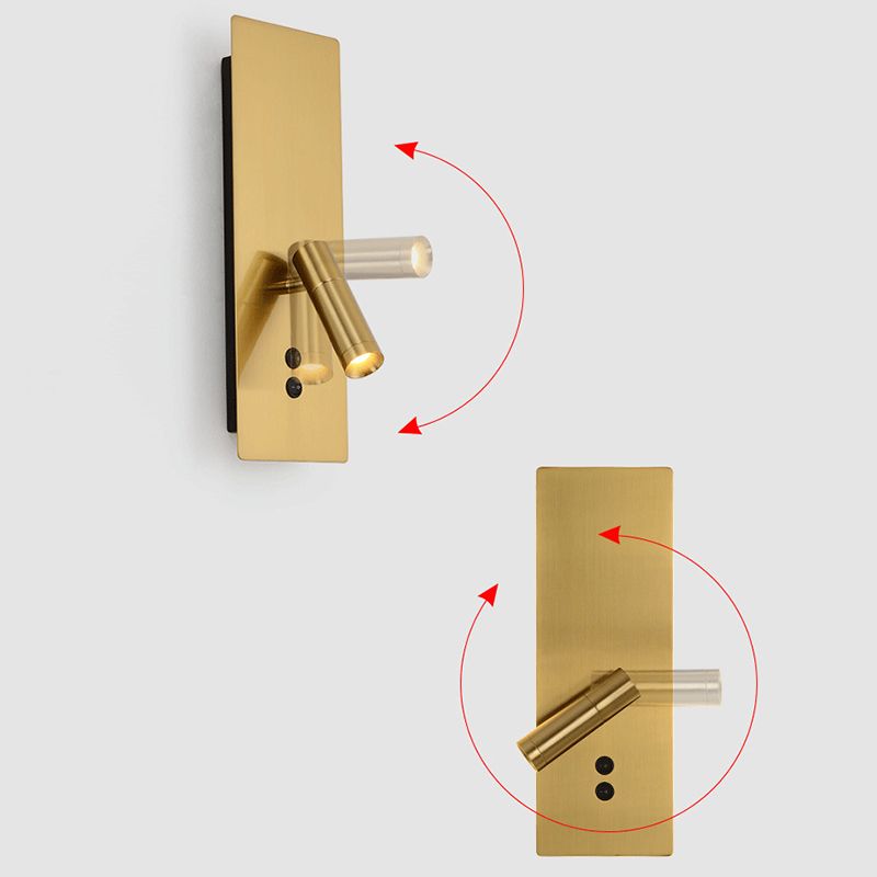 Modern Simple Iron Wall Light Rotatable Rectangle Shape Wall Lamp for Bedroom