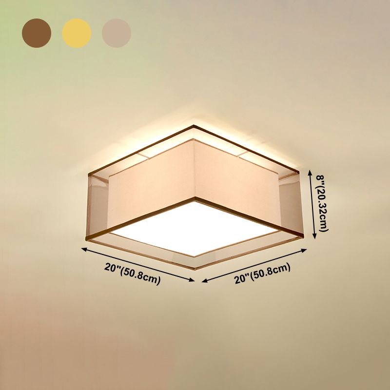 Lampe encastrée en tissu, plafonnier en forme de tambour de Style chinois pour salle à manger