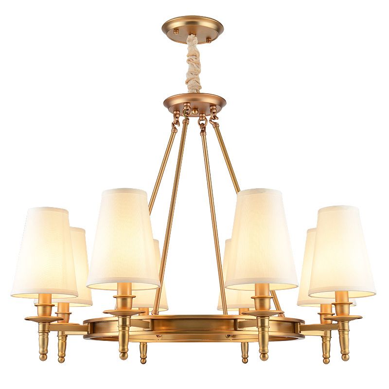 Fabric Contemporary Hanging Light Fixtures Wheel Ceiling Light for Living Room