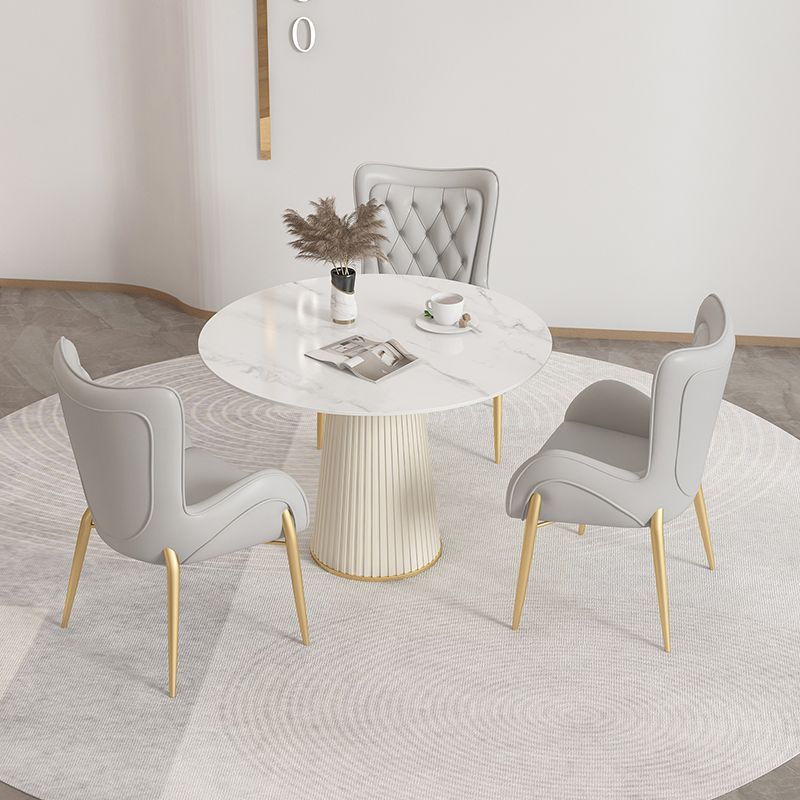 Nordic 1/4/5 Pieces Dining Set Round Stone Dining Table for Dining Room