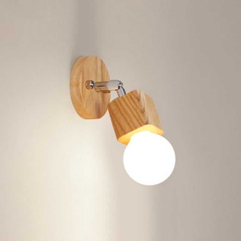 Modern Wooden Vanity Mirror Light Adjustable Armed Bathroom Vanity Sconce Lights