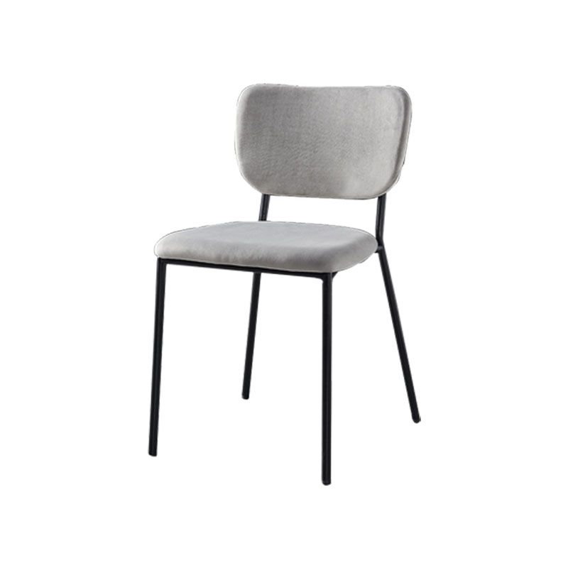 Sillas de comedor de estilo nórdico, sillas apilables sin brazos con respaldo abierto y patas de metal