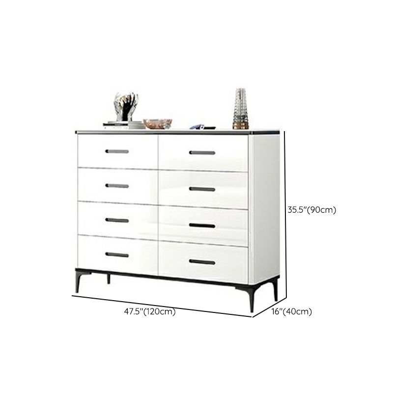 Modern Bedroom Storage Chest 15.7"Wide Stone Chest in White with Drawers