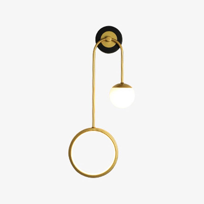 Modern Unique Shape Wall Mount Light Fixture 2 Light Wall Light Sconce in Gold