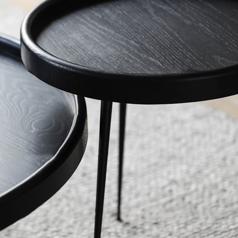 Scandinavian 3 Legs Coffee Cocktail Table Round Wooden Coffee Table for Living Room