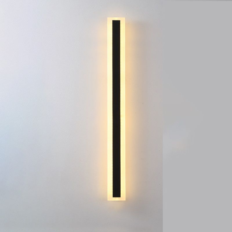 Metal Linear Shape Wall Light Modern Style 1-Light Wall Light Sconces in Black